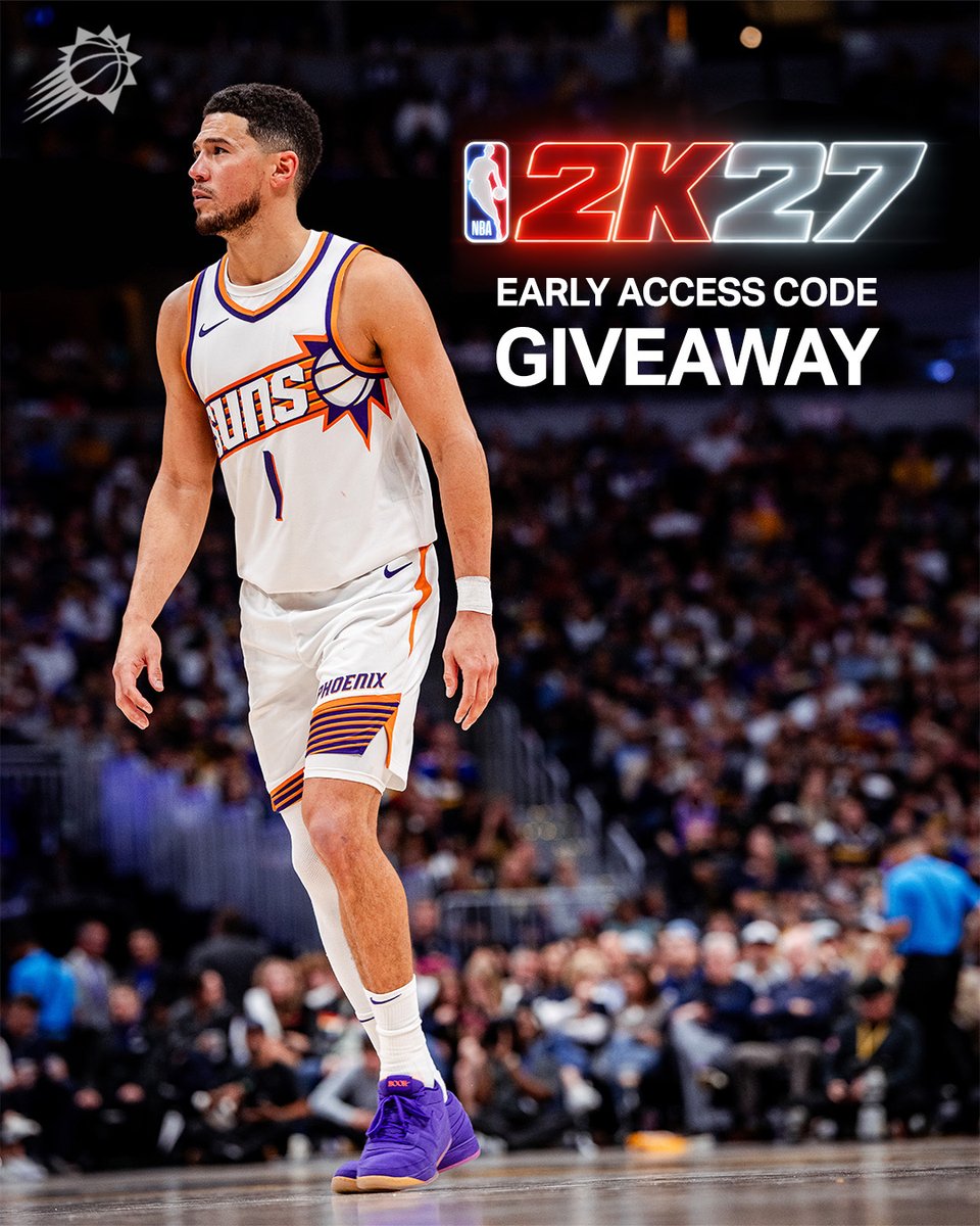 Suns's tweet photo. 🚨EARLY ACCESS CODE GIVEAWAY TO @NBA2K 
 
How to enter: 
1. Follow @Suns
2. Like this post
3. Reply with the gaming system you use to play 2K 🎮

📰 Official Rules: https://t.co/yhBv6izpWn | #SunsUp https://t.co/sLjE6cFKhk