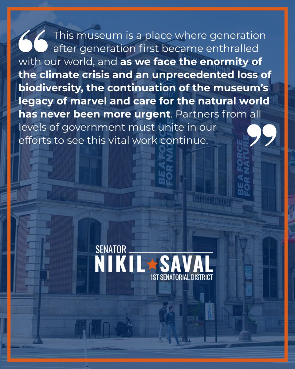 SenatorSaval's tweet photo. It is unacceptable for a world-class city like ours to allow its major natural history museum to close. We cannot allow it. My statement ⬇️ https://t.co/BRvphp3gWt