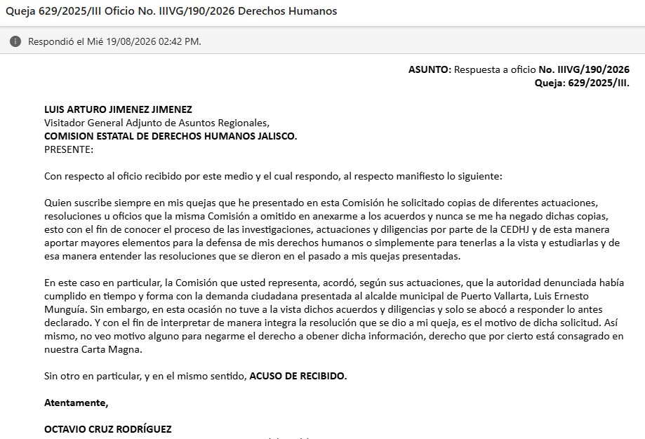 OctaviosoyMx's tweet photo. ⌛️Sigo esperando la respuesta de los "defensores de los derechos humanos" en #Jalisco. 🤨 #CEDHJ
@CEDHJ 

#PuertoVallarta #DerechosHumanosDelBienestar #DefensaDelBienestar #GobiernoDelMal #PVEM #LuisMunguia @GobVallarta https://t.co/Y2Gv623Bli
