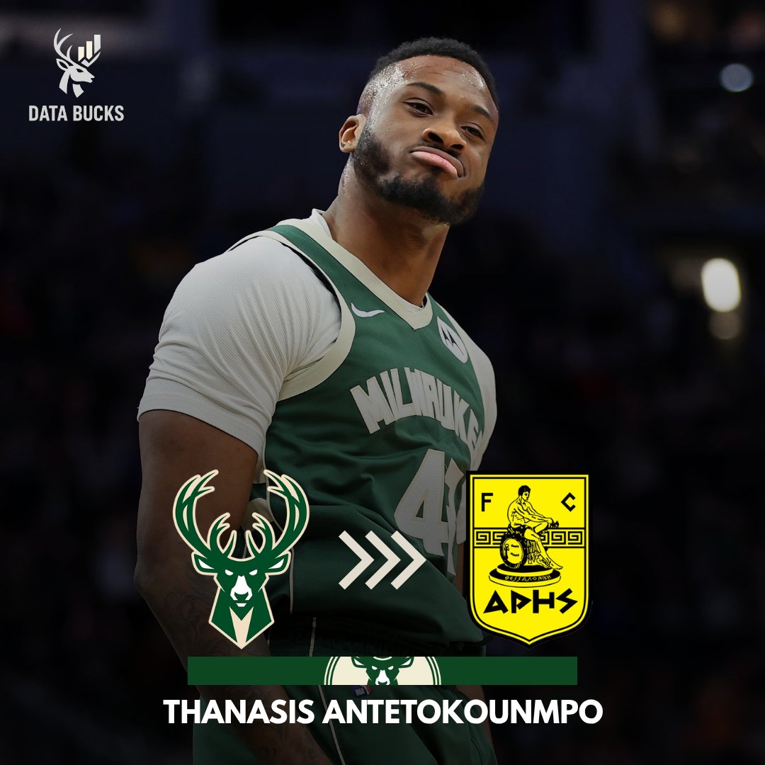 DataBucksBR's tweet photo. 🚨THANASIS:  

Thanasis Antetokounmpo está de saída do Milwaukee Bucks. O ala grego de 34 anos é o novo reforço do Aris, da liga grega.  

Obrigado por tudo,@Thanasis_ante43! 

#FearTheDeer https://t.co/f8TO4EXN5E