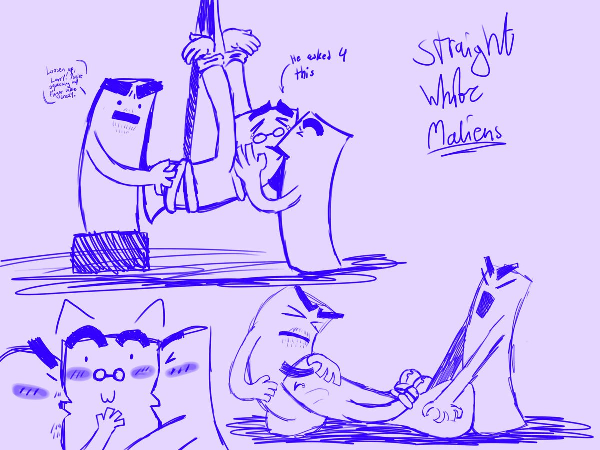 angel_2444's tweet photo. hopping on the #STRAIGHTWHITEMALIENS train and drawing larry getting tag-teamed by josh and mike. he wanted this. these tampons are easy asf to draw https://t.co/eStQxZRwoB