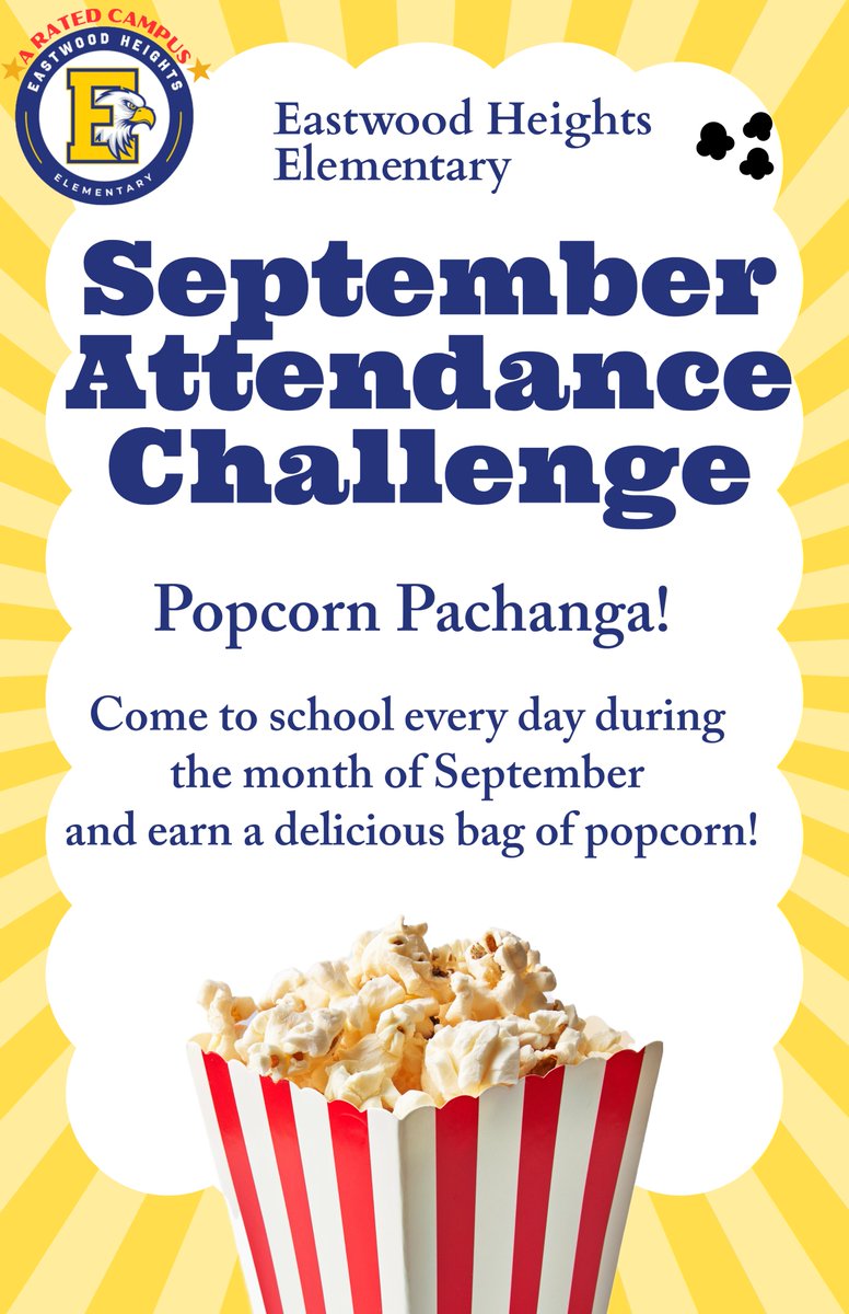 EsHeight's tweet photo. Eagles, let's #EagleUp to have perfect attendance in September 💛💙 @rachblair11 #ExcellenceBeDesign https://t.co/X7Nv5RjJ9T