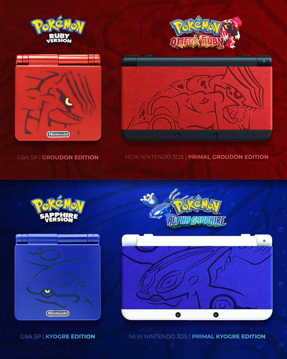 eStarland's tweet photo. Pokémon Ruby &amp; Sapphire Limited Edition Consoles 🌋🌊 https://t.co/T982SPpHX3