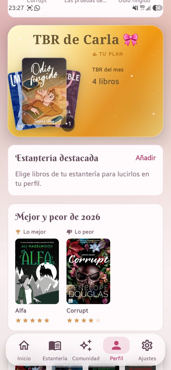 carlygg__'s tweet photo. Comparto mi cuenta de @Mistbook para encontrar nuevas amigas lectoras, enviarnos cartitas, comentar libros e iniciar lecturas conjuntas! :) 🩷🌸 

Gracias Mistbook eres la mejor app del mundo 😭🥹 https://t.co/UuehFksnhj