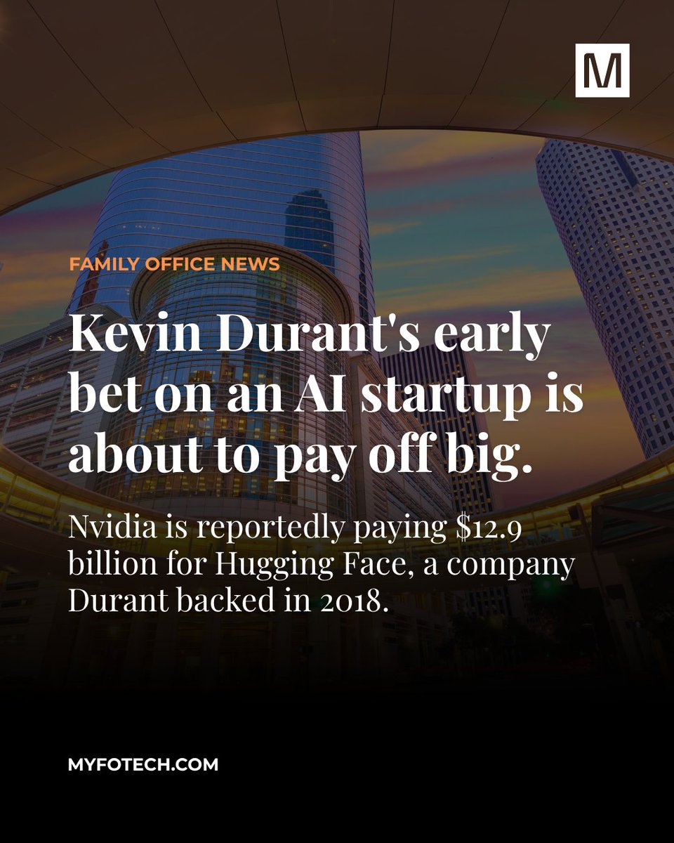 MyFO_Tech's tweet photo. We're back on X, thanks to the one and only, @KDTrey5. His $250K bet on Hugging Face is projected to return $60M+ after Nvidia's reported $12.9B acquisition of the company. 

We broke down the whole thing here: https://t.co/zLK8thZ6tW https://t.co/OK1FgzaouC