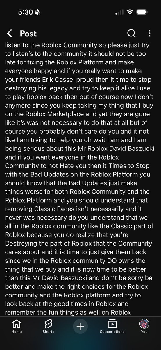 RealaTheNightma's tweet photo. @DavidBaszucki Say David do you like to hear about this post for Roblox 20th anniversary here read this https://t.co/doPOVfR2QW