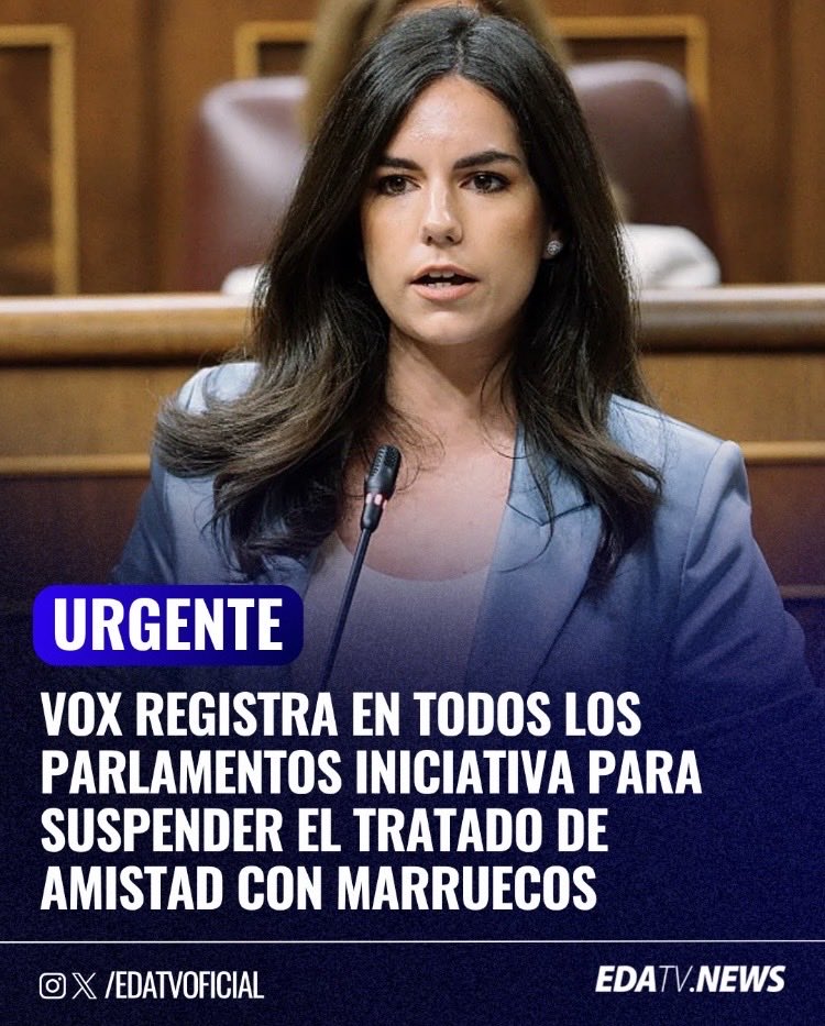 OlgaPatriaVOX's tweet photo. ¿Estáis de acuerdo con VOX en que España debería SUSPENDER el tratado de amistad con Marruecos?
YO SÍ, Marruecos es nuestro ENEMIGO!!!!!!! https://t.co/XiTs4ydYJq
