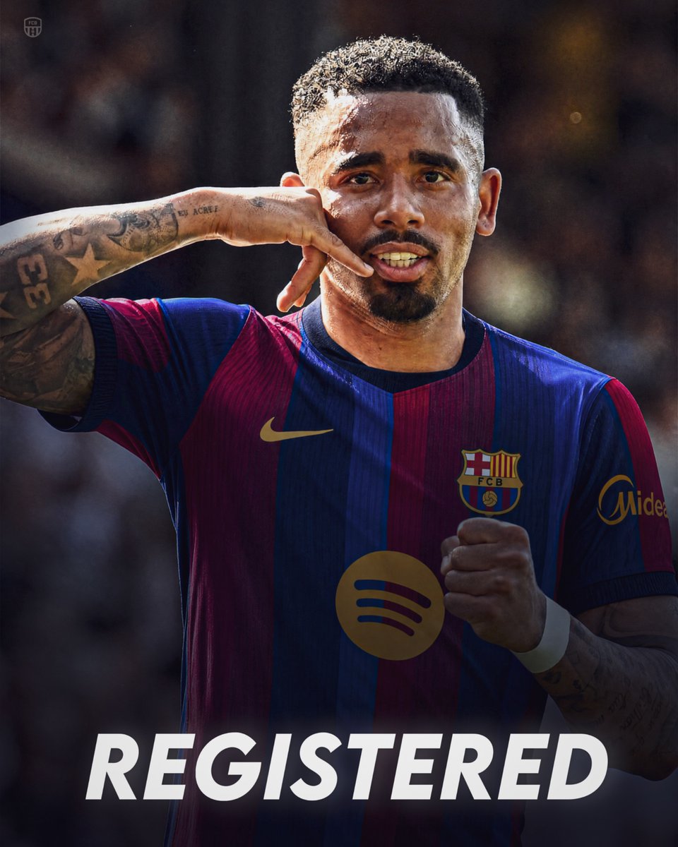 Forca_Fcb's tweet photo. 🚨رســمــياً🚨 

تسجيل غابرييل جيسوس ✅ https://t.co/nobgGzVa7l