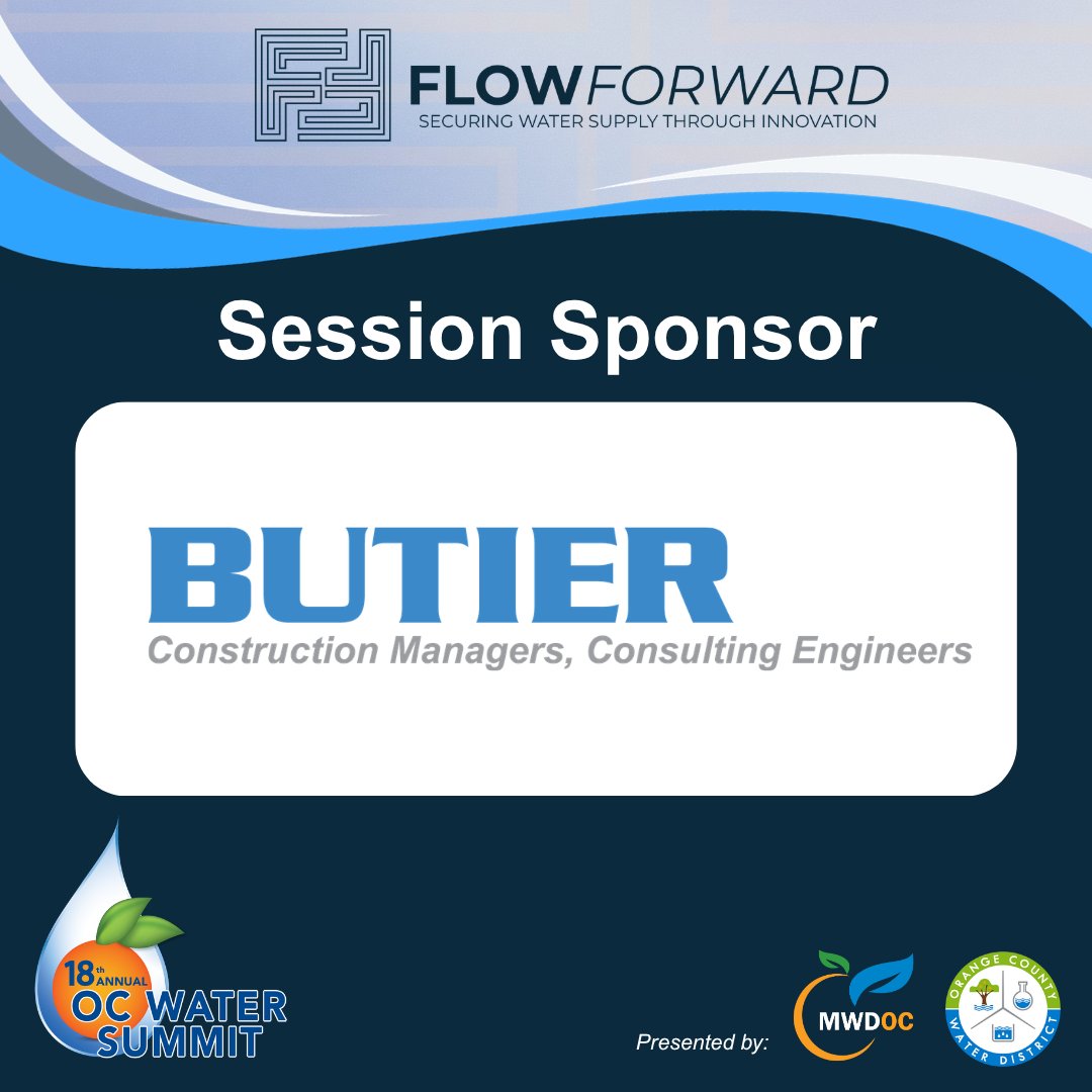 MWDOC's tweet photo. 🙌 We appreciate Butier for supporting the 18th Annual OC Water Summit as a Session Sponsor! They bring expertise to every water and wastewater infrastructure project. 

Reserve your table: https://t.co/TcPD1TZXuW

@ocwaterdistrict @MWDOC https://t.co/7WUFMkBbEV