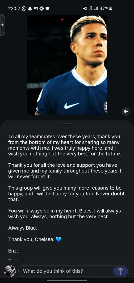 _Lucent10's tweet photo. 🔵 Enzo Fernandez via IG. 

You'll get whatever you deserve, hermano. I love you sha💙 https://t.co/9omiLl7ldA