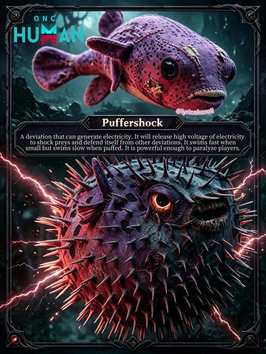 lyricakeroll's tweet photo. Wouldn’t it be cool and scary if there was a stuffed toy Pufferfish like this waiting for you to swim near it?
@OnceHuman_ @OnceHuman_JP
#OnceHuman #VPLab #VPWorld #VGPUnite #deviation https://t.co/ts1dOx3lsL