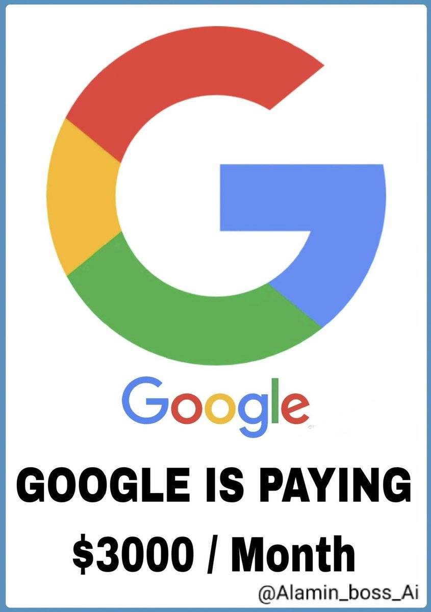 Alamin_Boss_Ai's tweet photo. Earn up to $3,000 monthly with Google, but not many are aware of this opportunity.

Ready to jump in? All you need is:

→ Internet access
→ A smartphone or computer
→ Time (2-3 hours)

Want the free guide? Here’s how:
1. Like
2. Comment "Google"

(Follow,me @Alamin_Boss_Ai https://t.co/o9BEM5QHpH