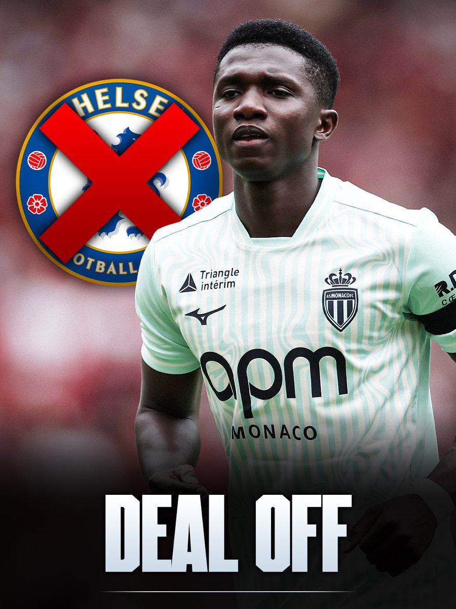 FabrizioRomano's tweet photo. 🚨🚨 BREAKING: LAMINE CAMARA DEAL OFF.

AS Monaco cancel Lamine Camara-Chelsea deal after a written agreement between clubs, as they proceed with Balogun sale to Everton.

⚠️ Chelsea are FURIOUS as call it a deeply unprofessional way to conduct business. https://t.co/fKvKSoAUig