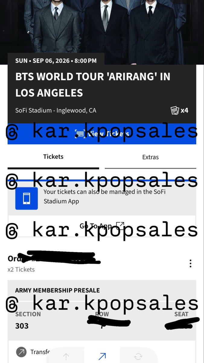 taexjk67's tweet photo. WTS: one ticket day 4 9/6
@875tickets 
📍 SOFI STADIUM🎟️ SEC 303
Willing to enter together since I’ll be going for the concert too. Zelle/payment at venue 
Or we can meet up I’m in the OC/Garden Grove area. My sister can’t go anymore and I need to get ride of it. DM FOR MORE INFO https://t.co/24EEDf7fP0