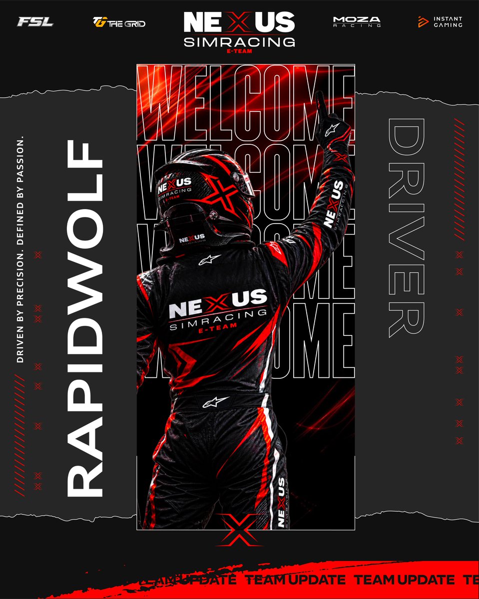 Nexus_SimRacing's tweet photo. …AND AWAY WE GO!🚥
Be aware of the wolf 🐺! @rapidwolf7979 joins the Academy Team and of course, he's ready tu hunt.😱

Stoked to grind, grow, and build something real together.

Welcome to the Nexus family, rapidwolf! 👋 https://t.co/LVEbpZldjK
