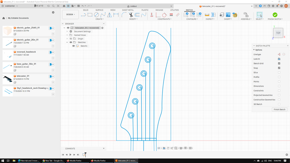walidmantar's tweet photo. a headstock i've sketcked/designed from scratch .. it's meant for @Fender @FenderCustom  #telecaster style electric #guitar https://t.co/75QtCSsX4M