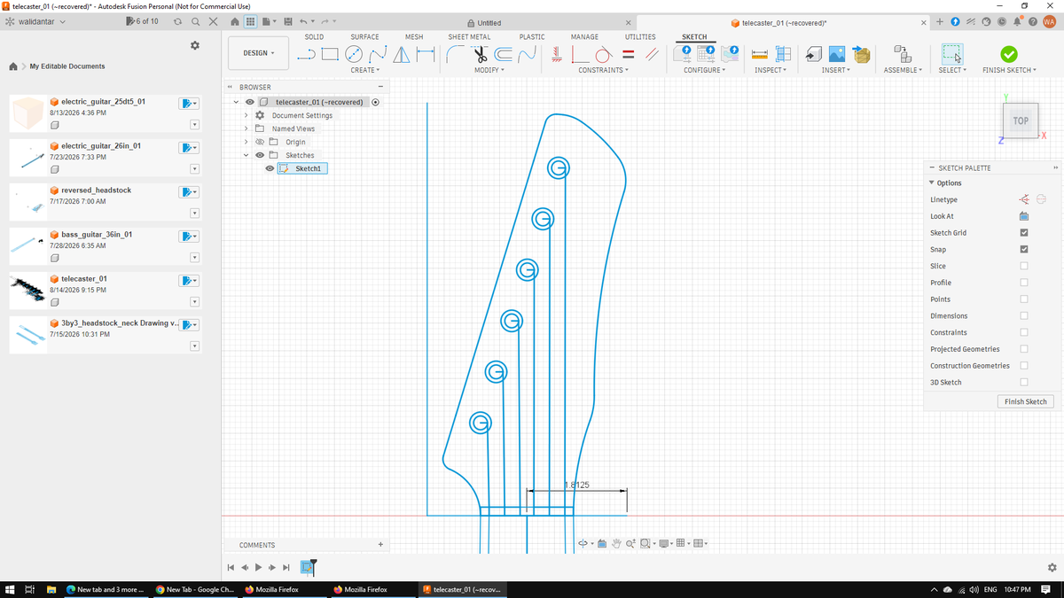 walidmantar's tweet photo. a headstock i've sketcked/designed from scratch .. it's meant for @Fender @FenderCustom  #telecaster style electric #guitar https://t.co/75QtCSsX4M