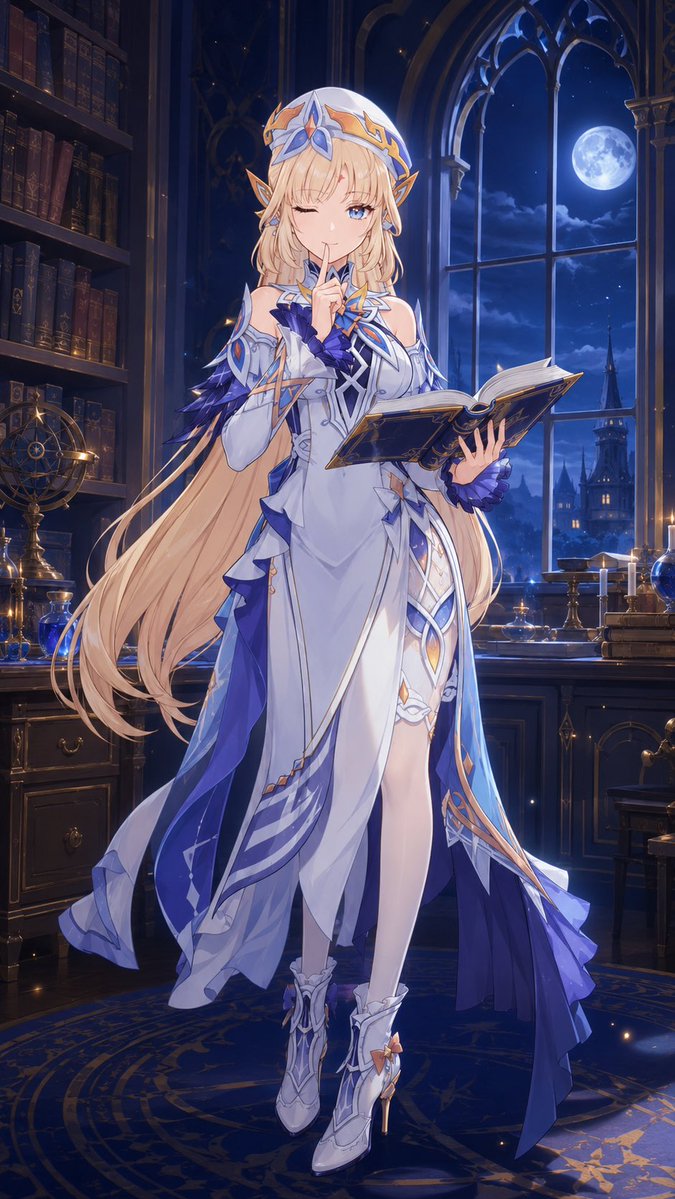 arukapi63's tweet photo. ※一部修正して再投稿。

原神 ニコ🌙📖
月明かりに照らされた魔女の部屋で、静かに本を開くニコ。
「しー…」と秘密を隠すような仕草をイメージしました✨

AIを使用し、一部加筆・修正して制作した非公式ファンアートです。
公式作品・公式商品ではありません。

#原神 #ニコ #魔女会 #GenshinImpact https://t.co/GWFLwptumk