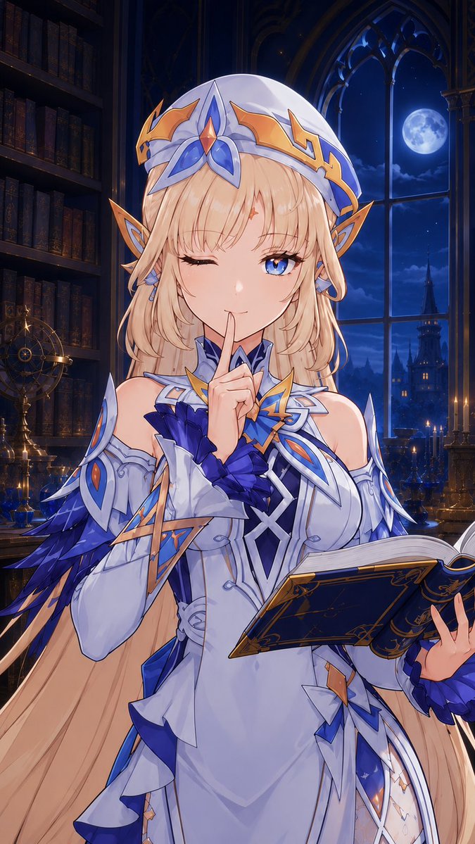 arukapi63's tweet photo. ※一部修正して再投稿。

原神 ニコ🌙📖
月明かりに照らされた魔女の部屋で、静かに本を開くニコ。
「しー…」と秘密を隠すような仕草をイメージしました✨

AIを使用し、一部加筆・修正して制作した非公式ファンアートです。
公式作品・公式商品ではありません。

#原神 #ニコ #魔女会 #GenshinImpact https://t.co/GWFLwptumk