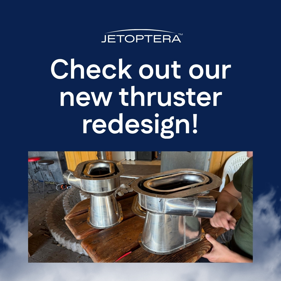 Jetoptera's tweet photo. We redesigned our thrusters from scratch.

The new design is stainless steel: stamped and robotically laser-welded by a German manufacturer the same way automotive suppliers form sheet metal hardware for VW and BMW.

🔧 94% cheaper
⚖️ 82% lighter
📉 Under 1 kg (2 lbm) per unit but producing up to 33.4 kgf (75 lbf)

These savings carry across our whole J-Series, all sharing the same Fluidic Propulsive System®.

The round is filling fast. Invest or increase now: https://t.co/hb1oaVhkz7

#VTOL #Aerospace #AdvancedAirMobility #Wefunder #Jetoptera