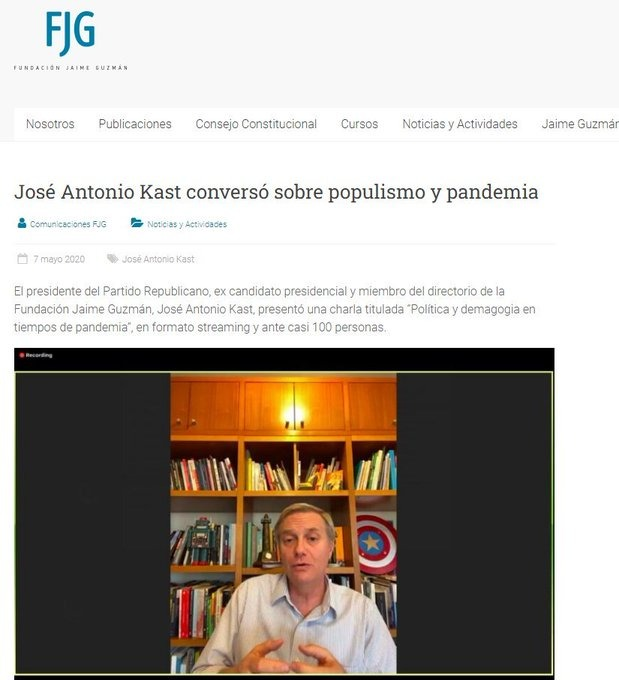 JulianMaciasT's tweet photo. Tras que Nadia Beller confirmase que Cerimedo participó en la campaña presidencial y antes en la del Rechazo, Kast lo negó al estilo Negre o Rodrigo Paz diciendo que no tenía contrato con él, pero fijense, 3 de los de la foto son de la Fund. Jaime Guzmán, donde Kast era directivo https://t.co/bezYHHmaC2