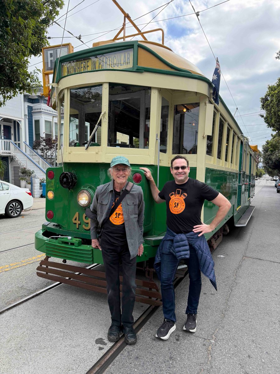 SFTRU's tweet photo. Before our Kickoff Rally, we joined transit leaders on a ride to City Hall on the historic Melbourne streetcar. We love any opportunity to appreciate our historic fleet and can't wait to see more of it this Transit Month! https://t.co/juJOTNFZ5U