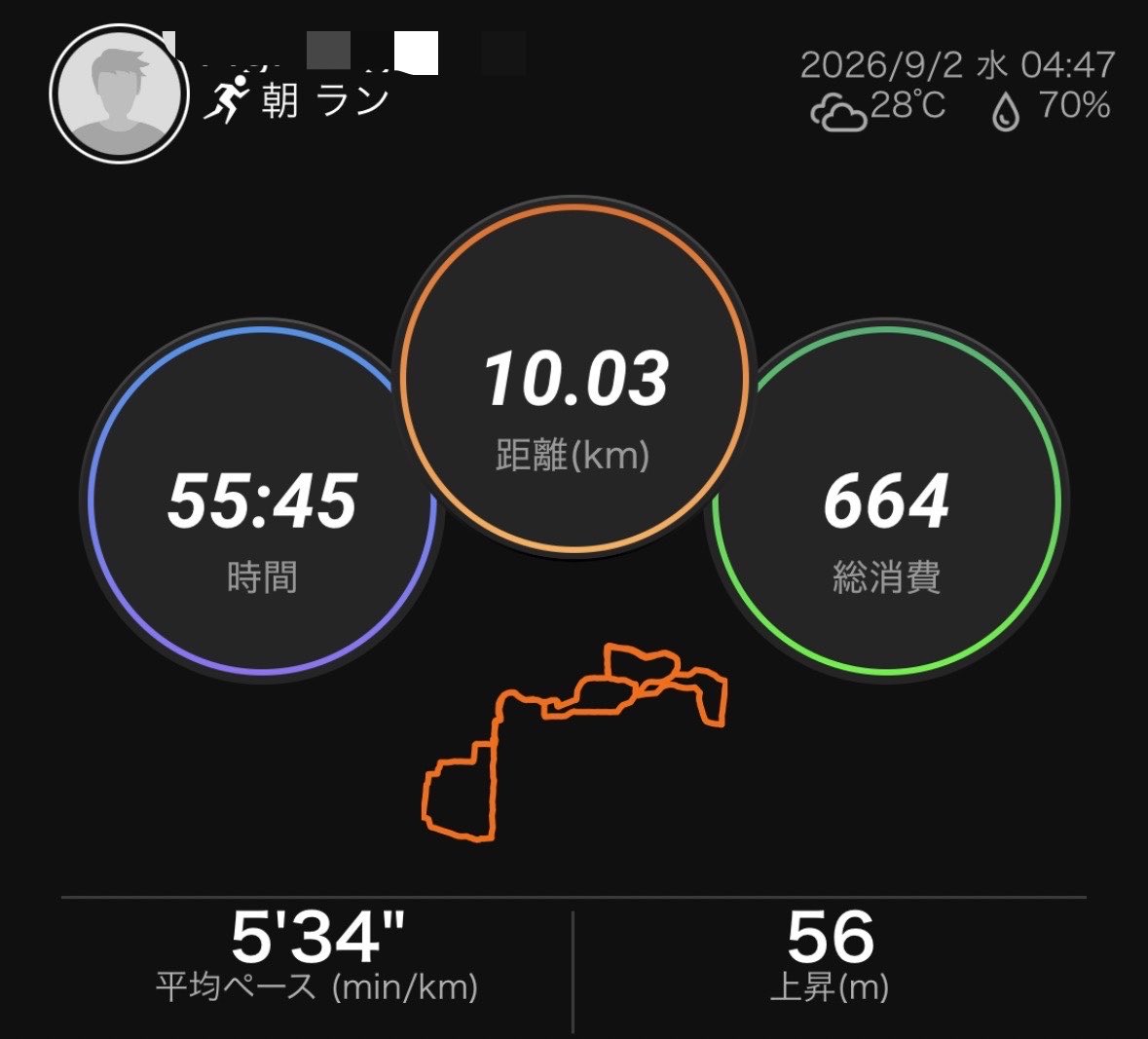 marathon_duck's tweet photo. 二度目のご挨拶、おはようございます🏃‍♂️‍➡️
しごまえ朝ラン、今朝は涼しいと感じたから自分では少し突っ込んだつもりが、終わってタイムを見ればガーン😨
まだまだ、自分の感覚と身体の動きや疲労は乖離があり過ぎ、との反省の朝でした😭 https://t.co/1BV7urUJKt