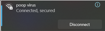 spermfart's tweet photo. poop virus
Connected, secured https://t.co/7xmydIp6P4
