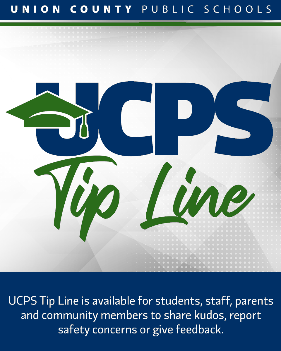 SunValleyHSNC's tweet photo. Parents, students, staff and community members are encouraged to use the #UCPS Tip Line. Use the dropdown box to share feedback, report a safety risk or send kudos or encouraging messages for staff at your school: https://t.co/fqE1osEZgc @aghoulihan https://t.co/XcddTqDLwY