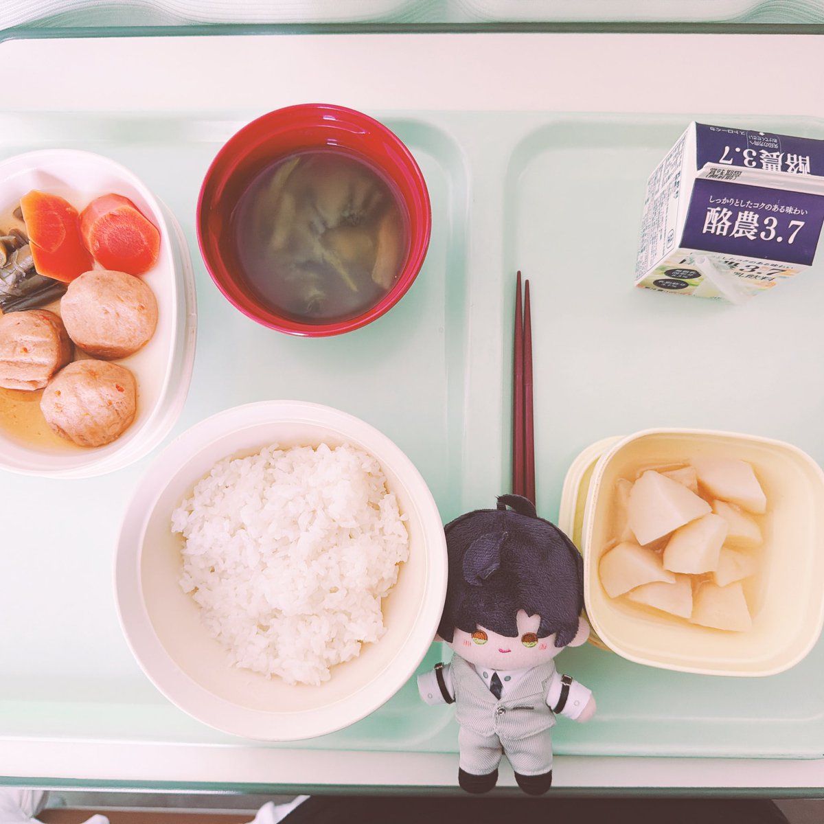 hibidoukou's tweet photo. 入院8日目   朝食

病院食もラスト！がんばったよ！わたし😭
朝はパン食なので毎朝ご飯だったの辛かった😭
帰りにスーパーで野菜とパンとヨーグルト爆買いする‼️ https://t.co/tyHVdqYDaz