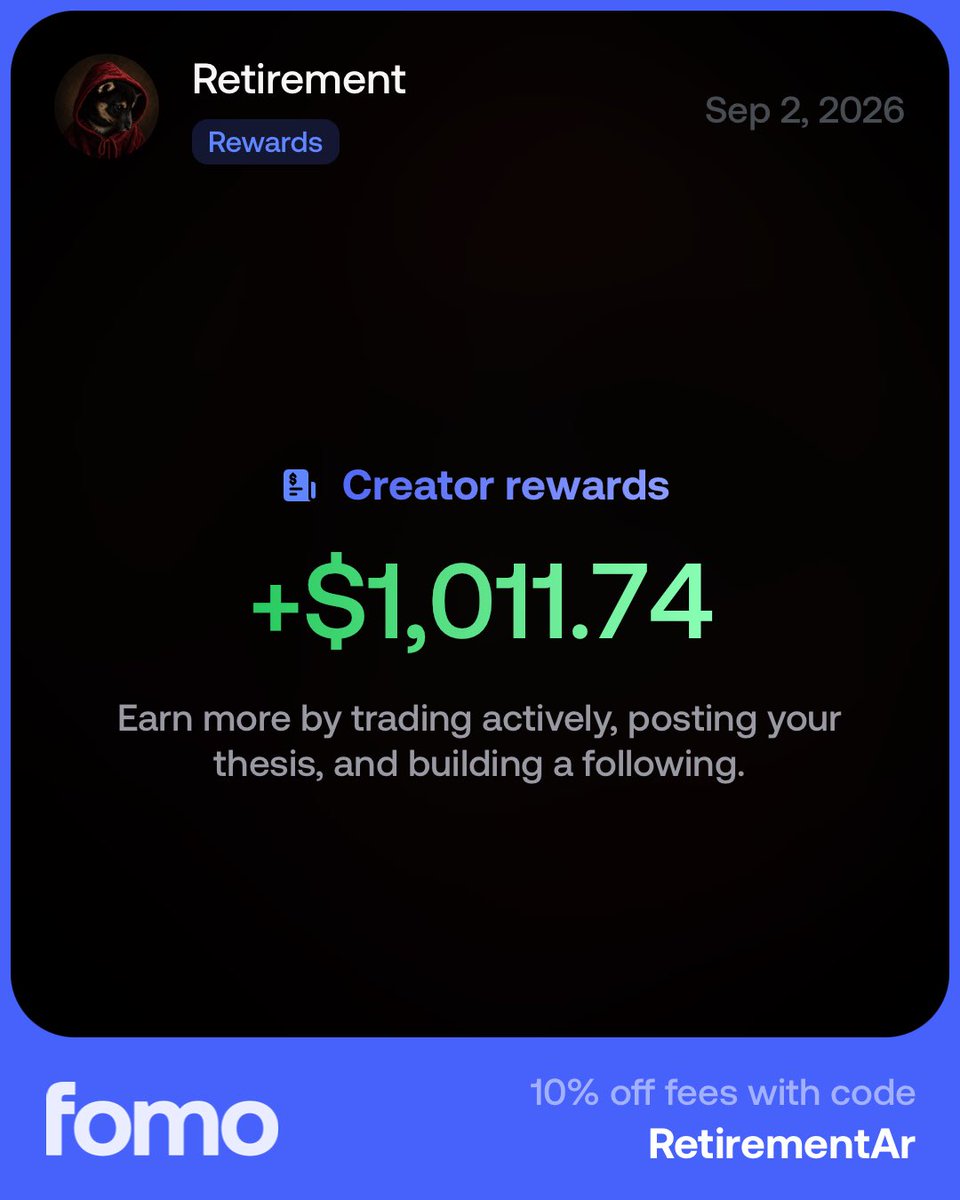 RetirementAr's tweet photo. I have 500 followers and I got paid 1k for putting out some theses and trading how I usually trade for one week.

So you’re telling me trading publicly pays for my bills effortlessly?

I think this solves a problem we had onchain some time.

Rewarding holders and shilling. https://t.co/LEVtWoCBh7