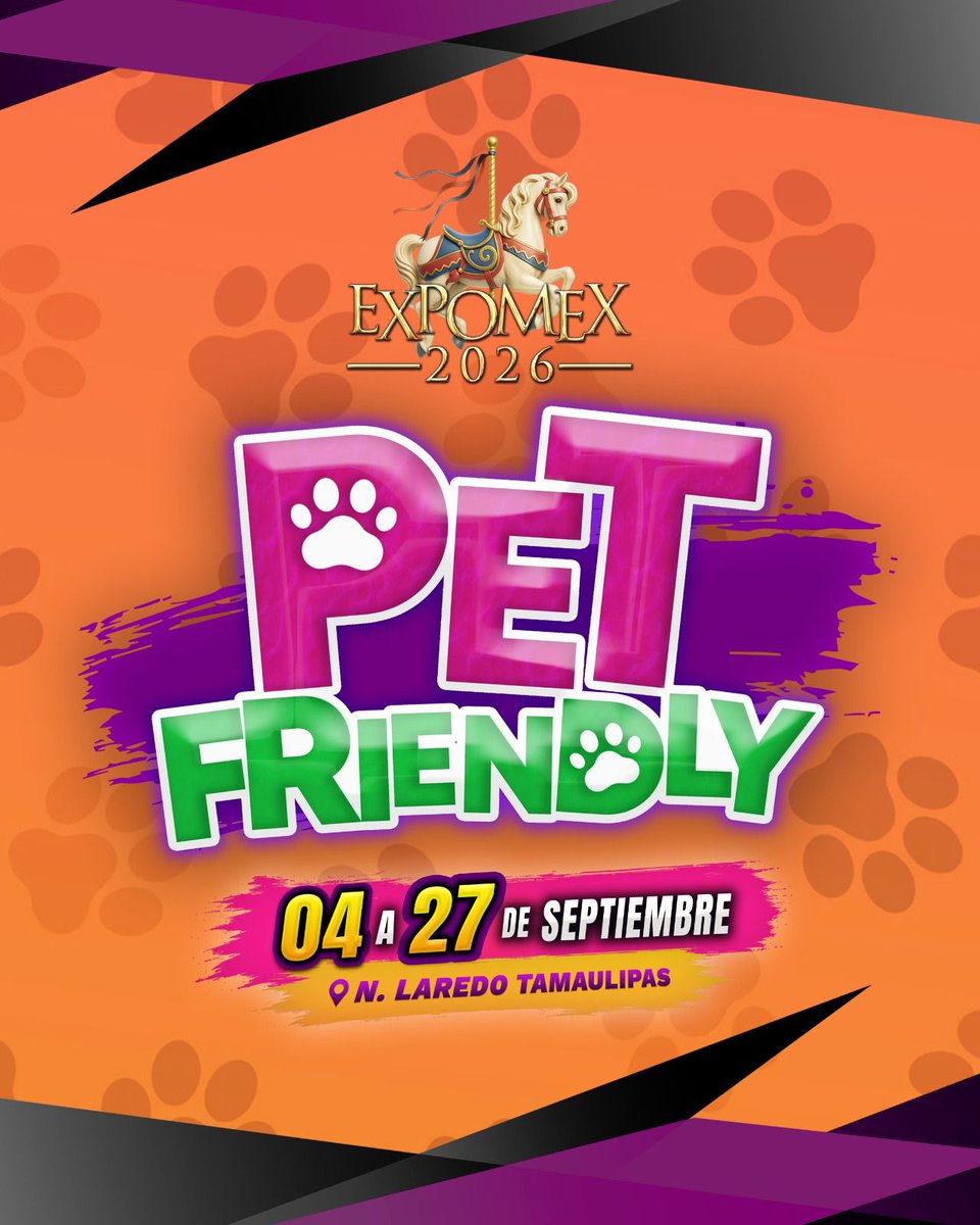 vrangelmedia's tweet photo. 🐾🎡 ¡EXPOMEX 2026 será Pet Friendly!
Del 4 al 27 de septiembre podrás disfrutar la fiesta más grande de Nuevo Laredo acompañado de tu mascota. acceso restringido únicamente en área de juegos mecánicos.
🎟️ Entrada: $80
👵 Adultos mayores y personas con discapacidad entran gratis https://t.co/yqDPuOkeGk