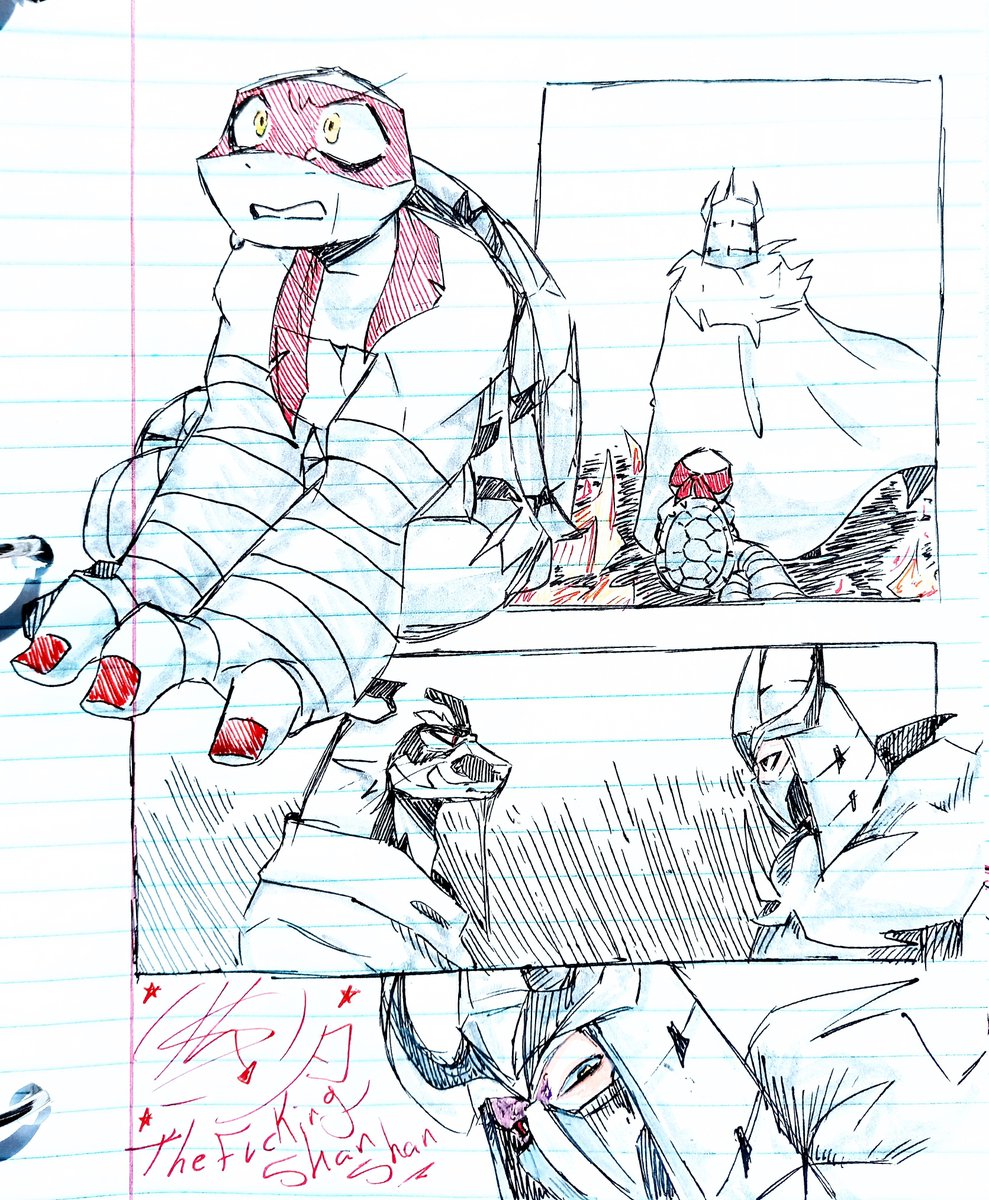 fuckin_shanshan's tweet photo. Hace un tiempo hice esto sólo para practicar un formato más profesional para mis comics y lo olvidé por completo 
Ni siquiera tiene un contexto 

#TMNT ! https://t.co/quI6xtGPgo