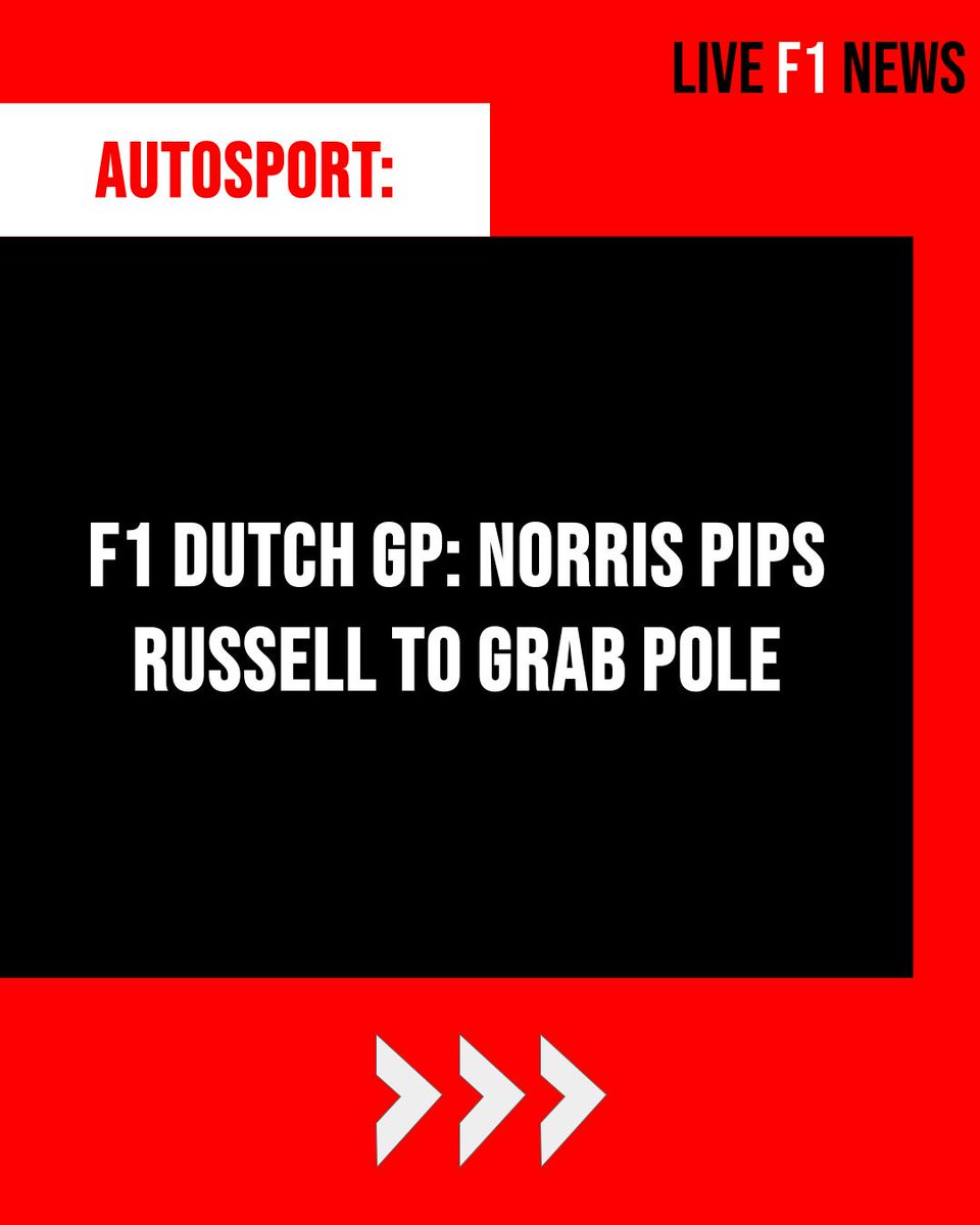 IngerZurawkukj's tweet photo. Live F1 News – Dutch GP: Norris narrowly beats Russell to take pole position. Read more via the link in our bio. https://t.co/A0SGasvZHO