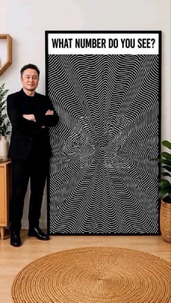 elonmuskOmof's tweet photo. Eye test. 

What number do you see. ? https://t.co/FGoIpcwt9r
