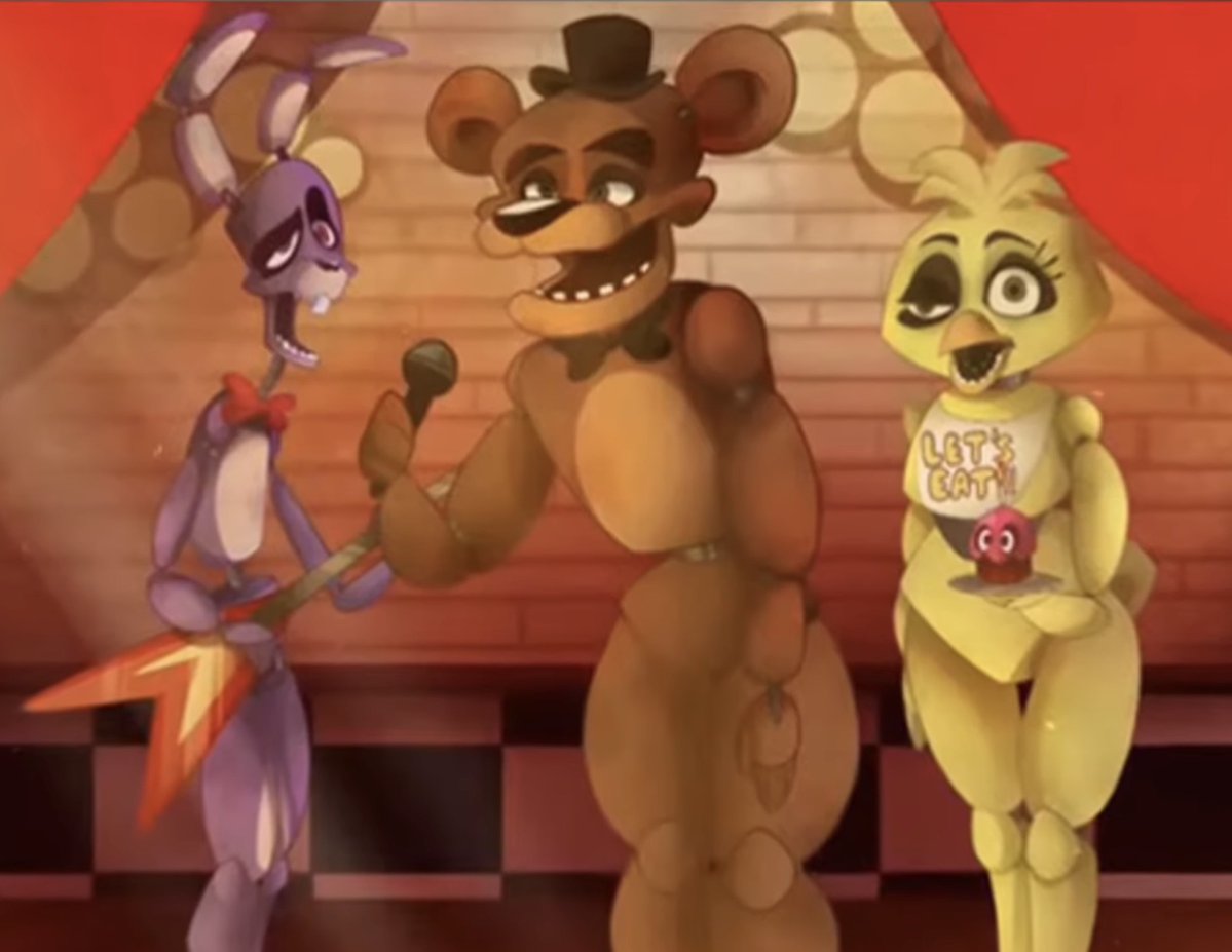 ToadyFNaF1987's tweet photo. the way vivziepop draws the fnaf 1 gang is really funny to me https://t.co/UFSIbh1B7d