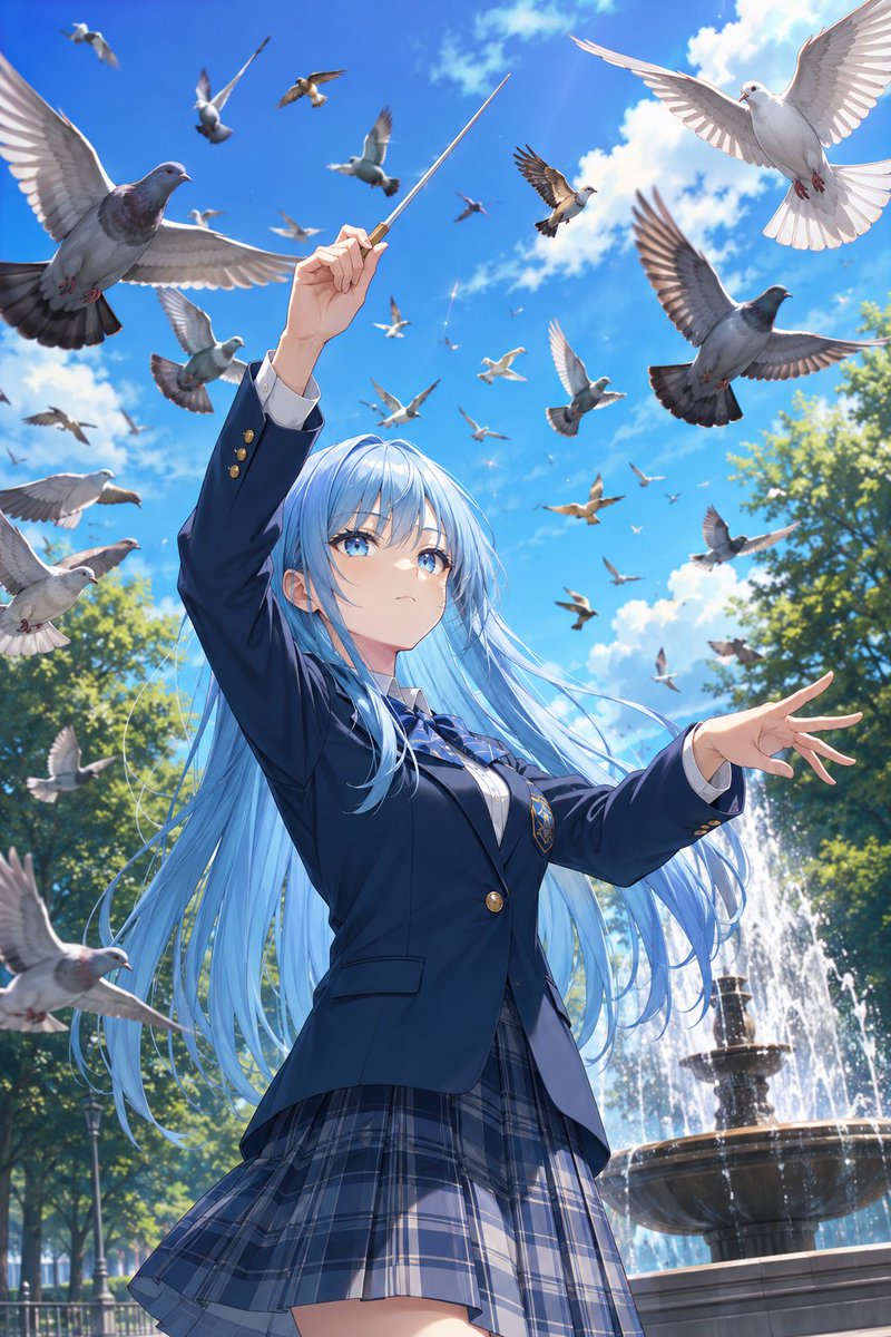 muge_blue's tweet photo. 指揮棒を振り上げると、
鳥たちは一斉に飛び立った

たぶん偶然
でも、少しだけそう見えなかった https://t.co/5ttAgFwJ6M