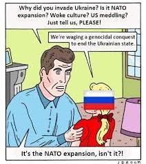 UkrainianAna's tweet photo. They have been openly saying this and doing it from the get go 🙃
They just paid a lot of people in the West to talk about "NATO expansion" and "protecting Russian speakers" and all the other propaganda garbage in English. 
In russian, domestically, they don't bother.

P. S. Some people, like Western lefties, do their propaganda work abroad for free though 🙃👍