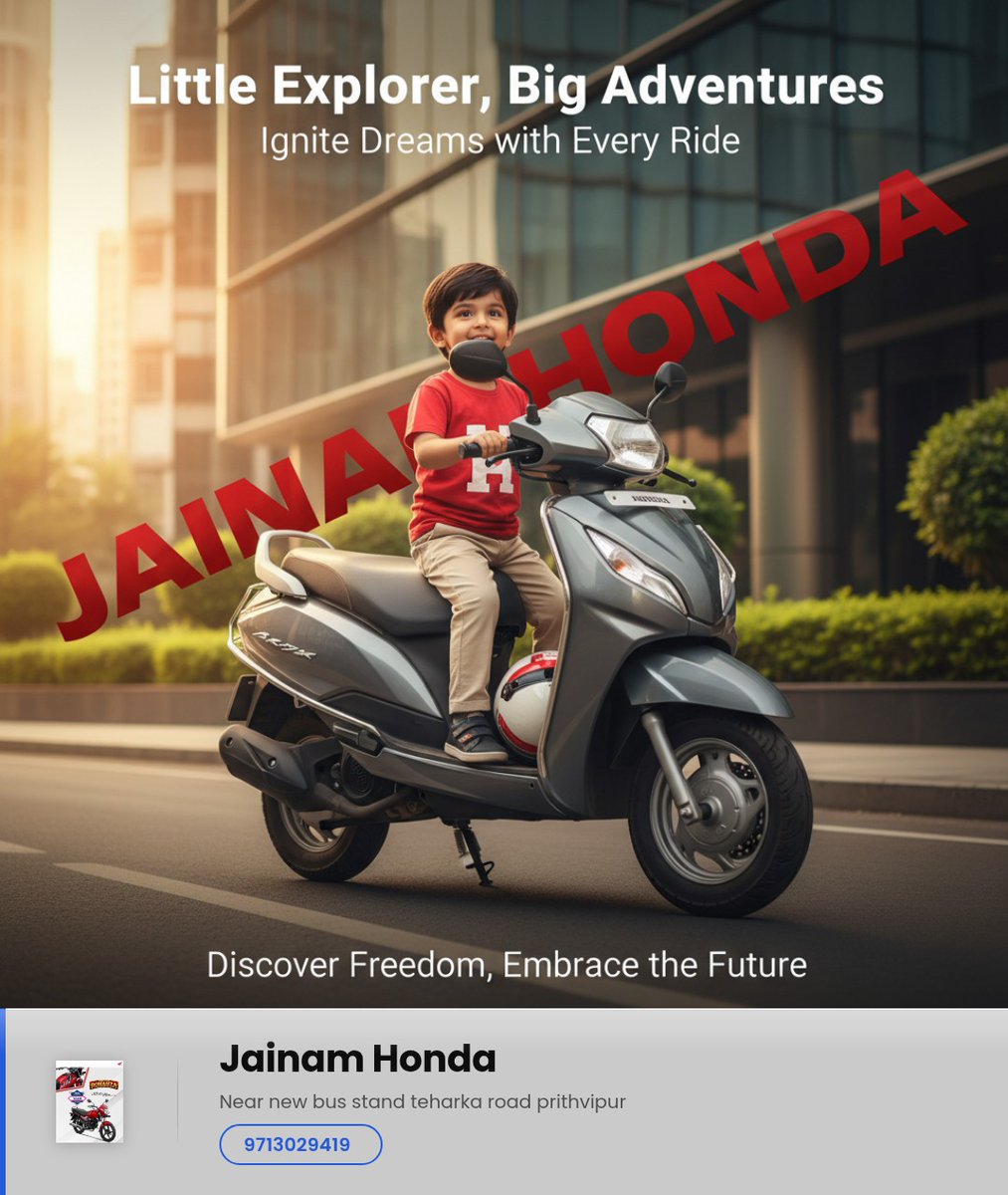 RockyBetschman's tweet photo. Visit Jainam Honda to explore the Honda Activa and experience smooth performance and reliability. Discover why it’s a top choice for two-wheeler riders. https://t.co/1L5uVCA4GY