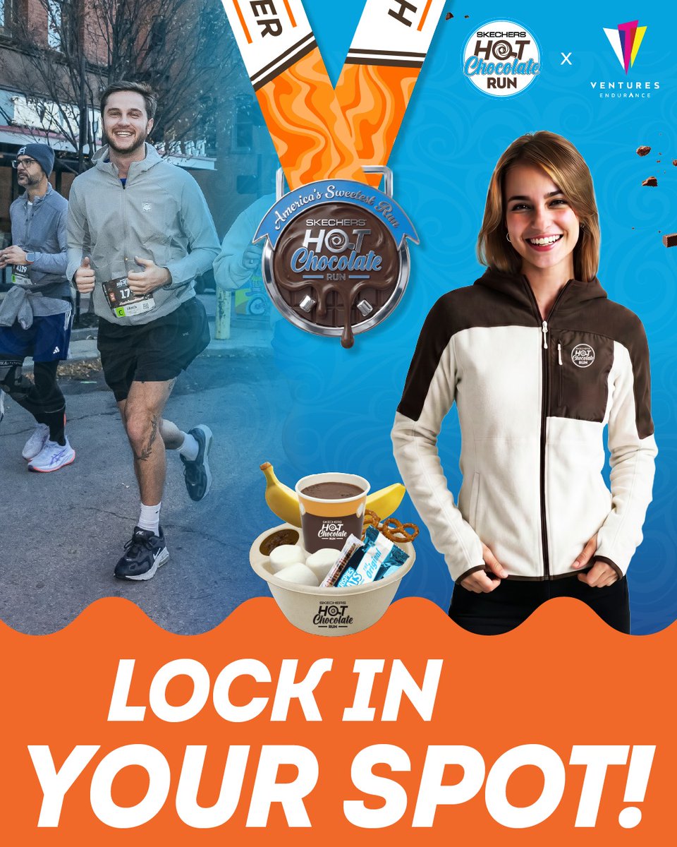 BerryHaakfvpb's tweet photo. Your next favorite race tradition has arrived. Registration is now open for the SKECHERS Hot Chocolate Run! Run with friends, earn a medal, reach Legacy status, or join virtually from home. 17+ cities, endless chocolate-filled memories. Will you https://t.co/e4dqC3gP9r