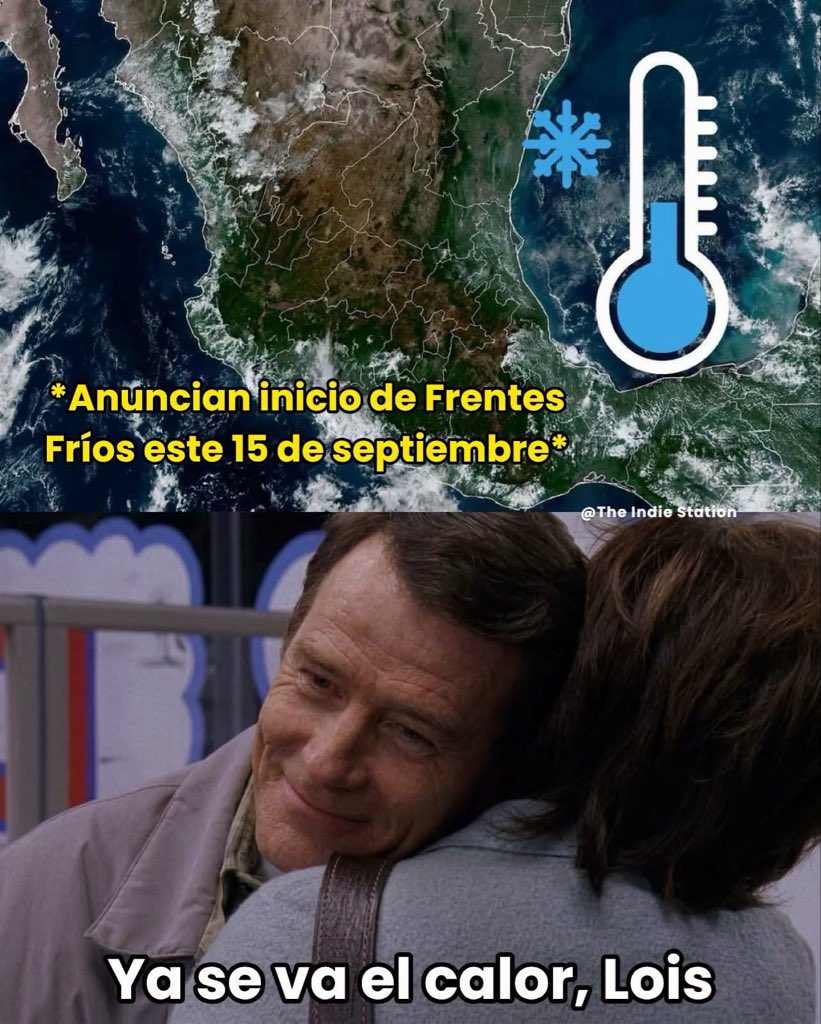 Javisness's tweet photo. Este 15 de Septiembre da inicio oficialmente la temporada de frentes fríos. Ya se va el calor en todo el país ❄️ https://t.co/d0rp8MJ6fX