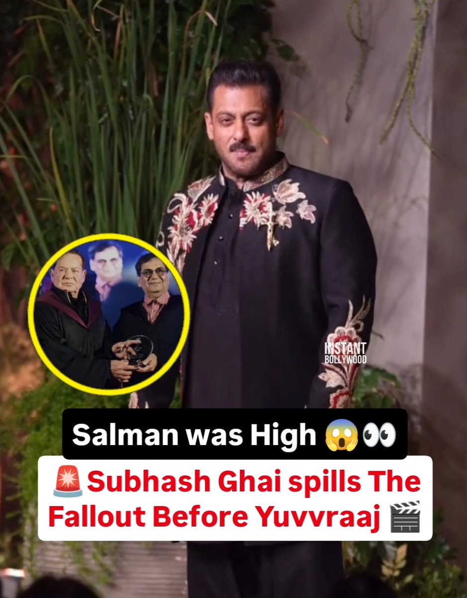 instantbolly's tweet photo. Subhash Ghai recalls his fiery fallout with Salman Khan before Yuvvraaj says the actor was "high," things turned into a scuffle, and it was Salim Khan who stepped in the next morning to smooth things over.
📸-ANI
#SalmanKhan #SubhashGhai #instantbollywood #gk https://t.co/6Zpe9zY71i