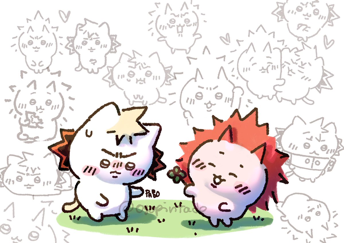 nub3__'s tweet photo. #ちいかわファンアート Kiribaku as chiikawa critters……. https://t.co/91OXGQjIWu