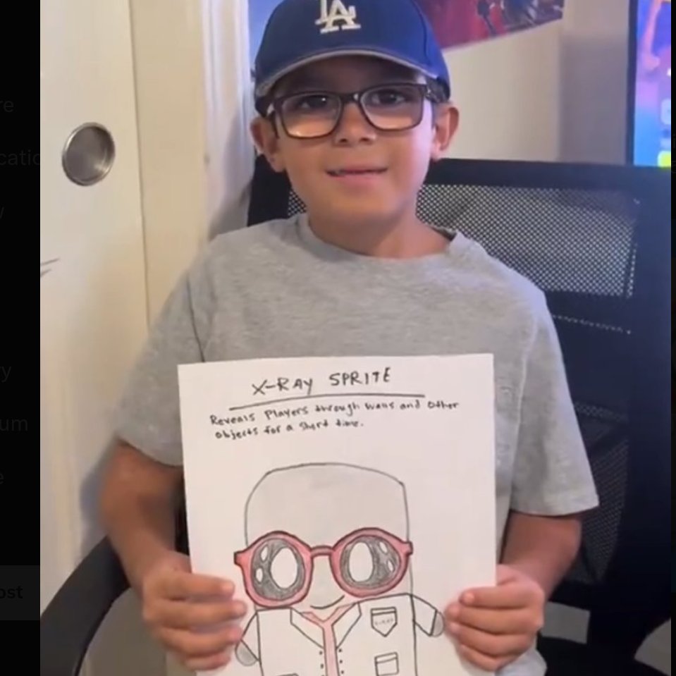 zaidczw's tweet photo. Avila215's X-Ray Sprite Concept vs In-Game ❤️‍🩹

Brady (8yo) shared his Fortnite Sprite concept back in June, inspired by the glasses he's worn since having major eye surgery at age 5, and now it's coming to the game on September 3 https://t.co/Jk89c4zJBs