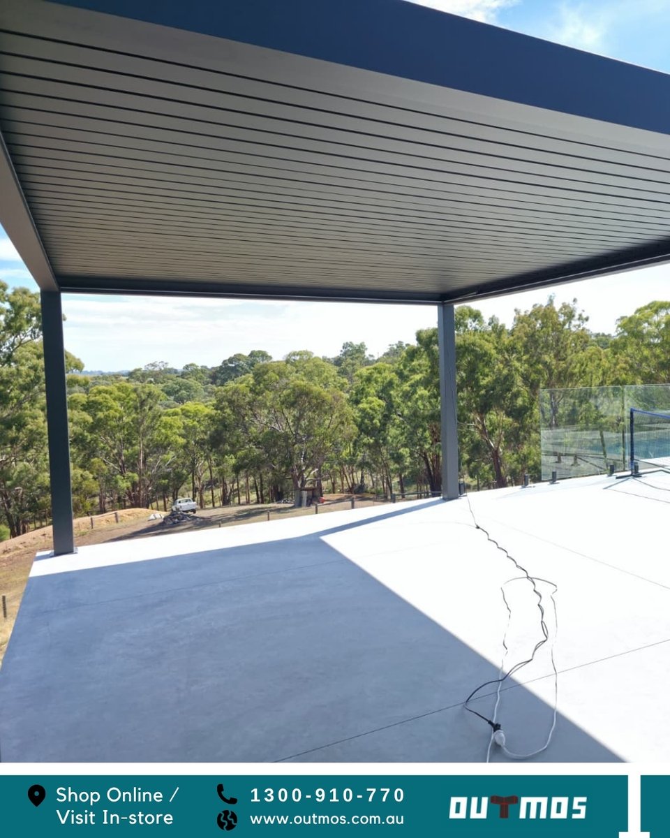 OutmosPergola's tweet photo. Not every backyard has a view like this. But every backyard deserves a pergola like this. 🌳🖤 Clean lines, louvres wide open on a clear day...Wind rated. Low maintenance. And honestly, just really good looking.✨
#outmos #outmospergola #pergola #louvredpergola #patiodesign https://t.co/LwZpAjA5W6