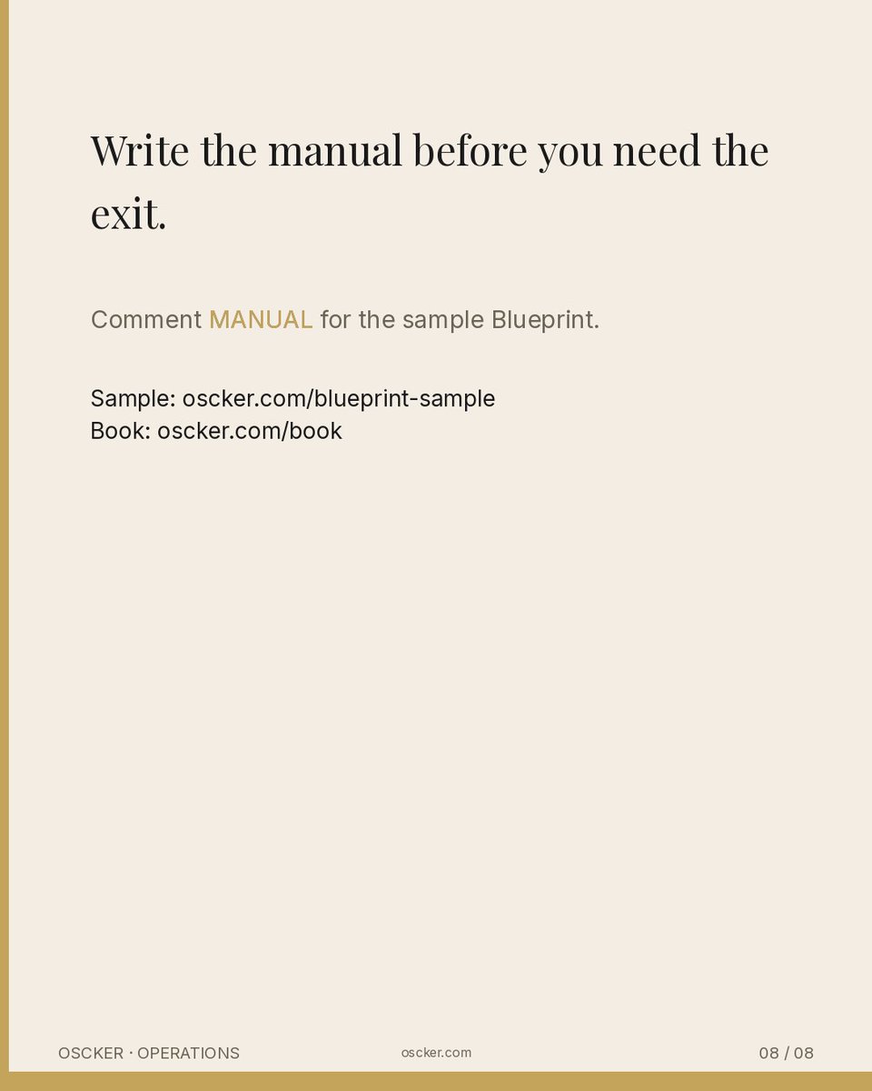 OsckerOps's tweet photo. Write the manual before you need the exit.
Comment MANUAL for the Corp. sample Blueprint.

https://t.co/S354grU9vk
#HVAC https://t.co/FlN7toiJAA
