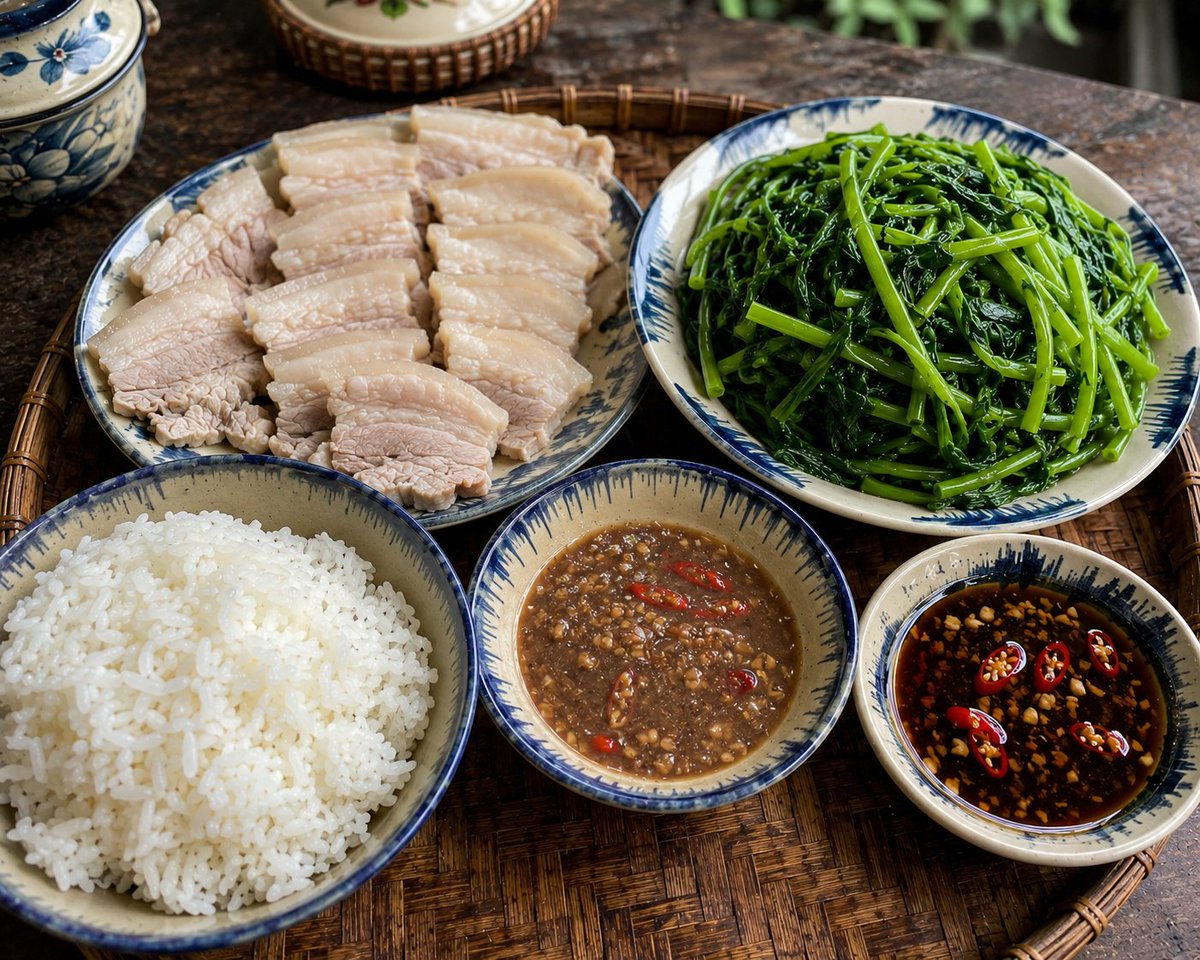 Tuan502502's tweet photo. Hương vị Việt đôi khi chỉ giản dị thế này. 🇻🇳

Thịt luộc, rau muống luộc, mắm và tương bần — một mâm cơm quê thân thuộc mà ăn mãi vẫn nhớ. 🍚 https://t.co/3rMjesNp5F