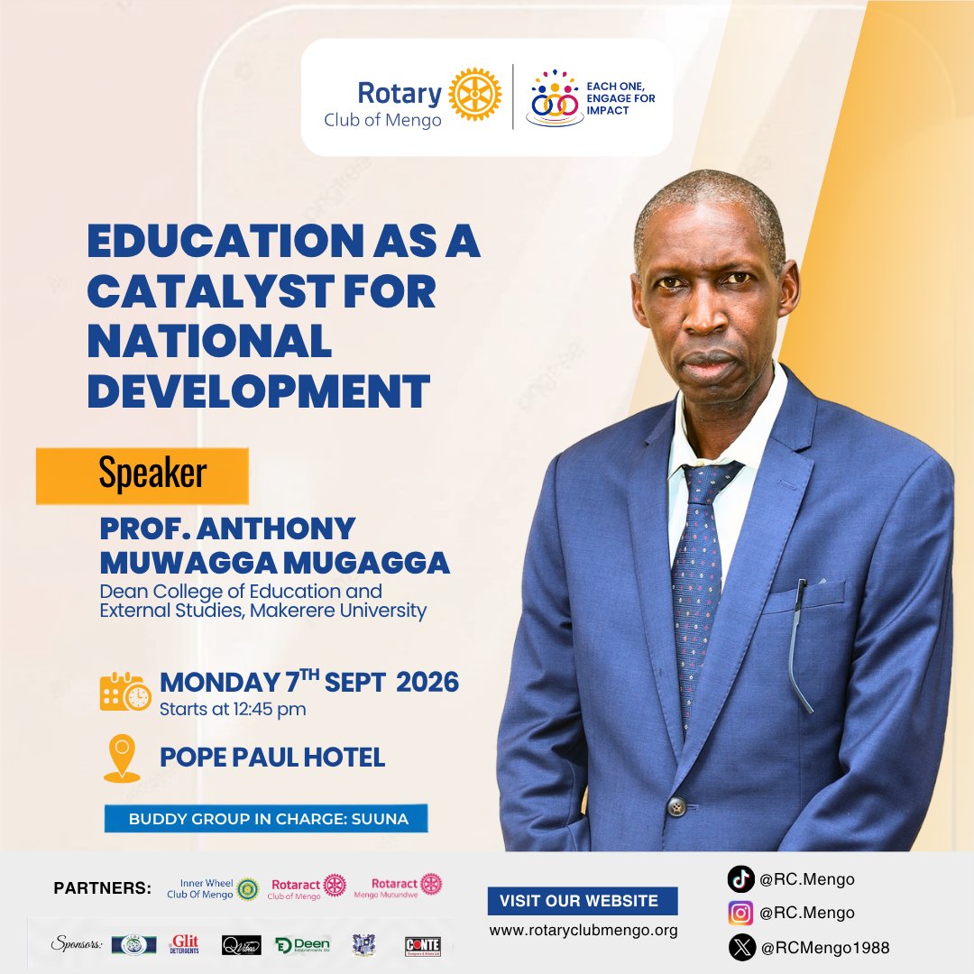 RCMengo1988's tweet photo. What role does education play in shaping Uganda’s future? How can we transform our education system to drive innovation, opportunity and national development?
Join us as we host Prof. Anthony Muwagga Mugagga, Principal College of Education &amp;  External Studies, Makerere University https://t.co/bW3Q5RTJyL