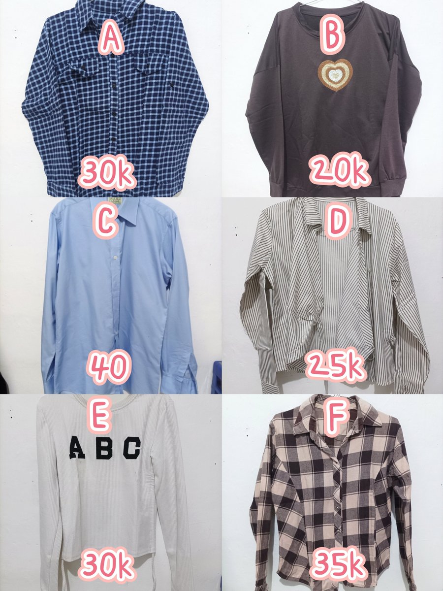 sunshineepages's tweet photo. wts // want to sell preloved💭🍊

CLEARANCE SELL kemeja flanel kaos kemeja kuliah kerja atasan stripe tunik kaos blouse jaket olahraga wanita

•price excl adm 5k
•ready 
•dom bekasi
•co 🍊
💌for detail dm me

link co https://t.co/TmVBRuiuhl
#wts #wtb #preloved #zonauang https://t.co/nX7gfZAgHe