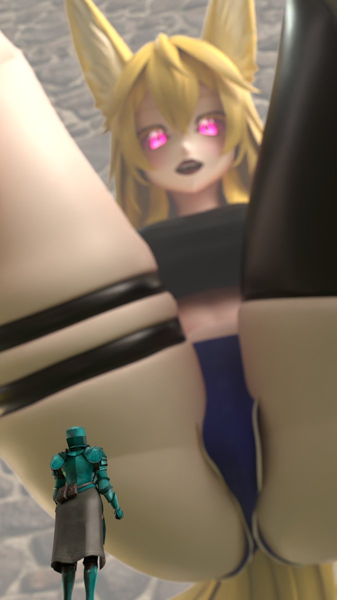 SanusSangria's tweet photo. You know, when you 4ft tall its surprising to find someone so much smaller than you. But Gallia isn't the type to turn down a request, especially from a Knight!

#giantess https://t.co/eURR9TRieU